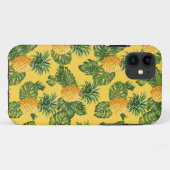 ananassen en tropische bladeren op goud Case-Mate iPhone case (Achterkant (horizontaal))