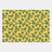 ananassen en tropische bladeren op goud inpakpapier vel (Voorkant 3)