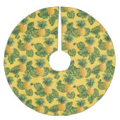 ananassen en tropische bladeren op goud kerstboom rok (Voorkant)