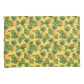 ananassen en tropische bladeren op goud kussensloop (Voorkant-Rechts)