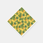 ananassen en tropische bladeren op goud servet (Hoek)