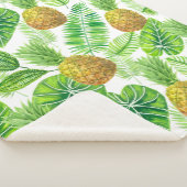 ananassen en tropische bladeren sherpa deken (3/4)