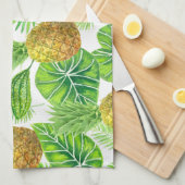 ananassen en tropische bladeren theedoek (Quarter Fold)