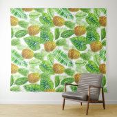 ananassen en tropische bladeren wandkleed (In Situ (horizontaal))