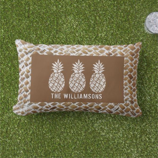 Ananassen gepersonaliseerde outdoor buitenkussen (Gras)