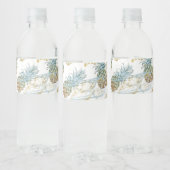 Ananassen Goud Glitters Glans Verjaardagsfeestje Waterfles Etiket (Flessen)