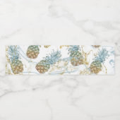 Ananassen Goud Glitters Glans Verjaardagsfeestje Waterfles Etiket (Enkel label)