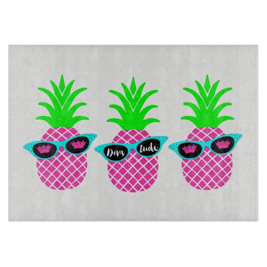 ananassen met "DIVAtude" en Tiaras Snijplank (Voorkant)