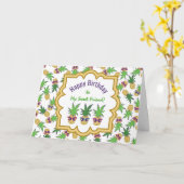 ananassen met zonnebril op zaterdag kaart (Gele Bloem)