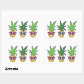 ananassen met zonnebril rechthoekige sticker (Vel)
