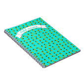 Ananassen op blauwe achtergrond. notitieboek (Rechterzijde)