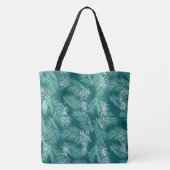 ananassen op Blauwgroen Tote Bag (Achterkant)
