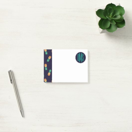 ananassen op de marine | Monogram Post-it® Notes (Kantoor)