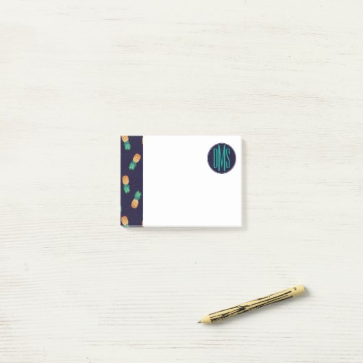 ananassen op de marine | Monogram Post-it® Notes (Op bureau)