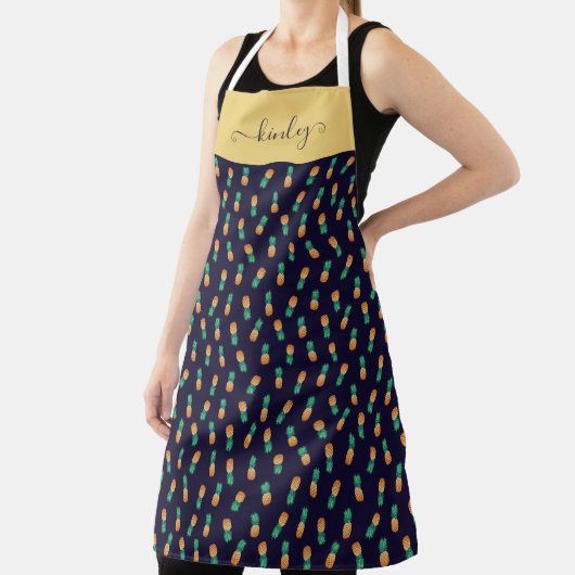 ananassen op de marine schort (Insitu)