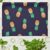 ananassen op de marine theedoek (Gevouwen)