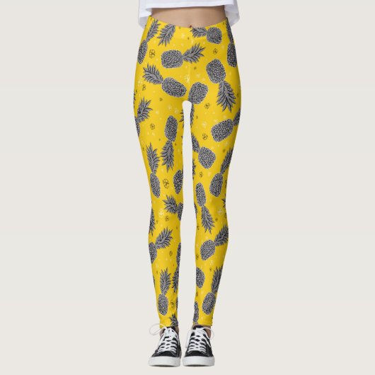 ananassen op goud 2 leggings (Voorkant)