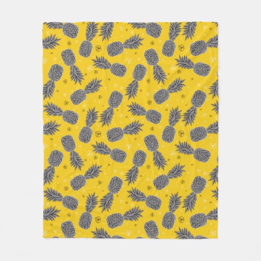ananassen op goud fleece deken (Voorkant)