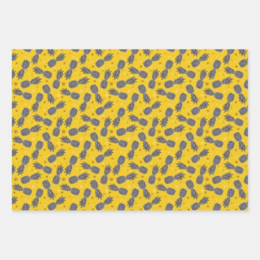 ananassen op goud inpakpapier vel (Voorkant 2)