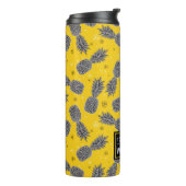 ananassen op goud | Jouw namen toevoegen Thermosbeker (Gedraaid links)