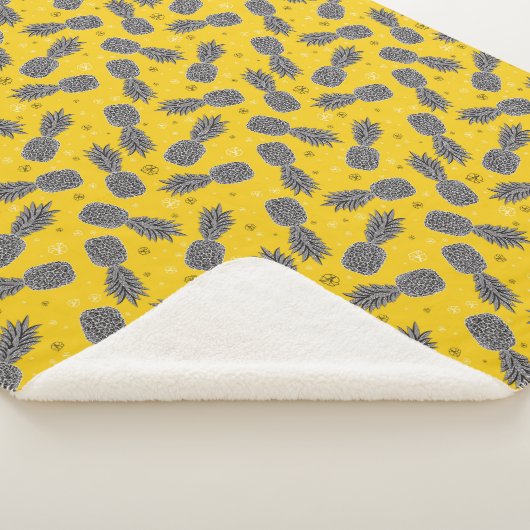 ananassen op goud sherpa deken (3/4)