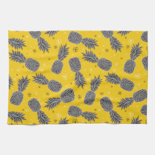ananassen op goud theedoek (Horizontaal)