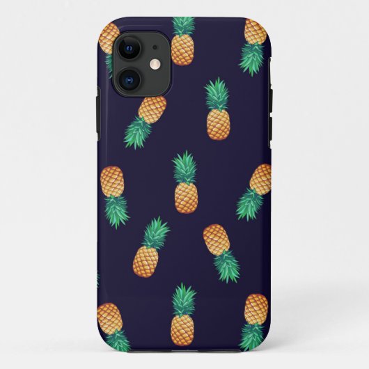 Ananassen op marineblauw Case-Mate iPhone case (Achterkant)
