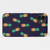 Ananassen op marineblauw Case-Mate iPhone case (Achterkant (horizontaal))