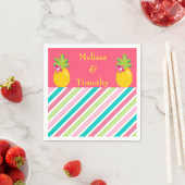 Ananassen op roze achtergrond servetten (Insitu)