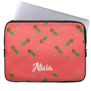 ananassen op roze laptop sleeve