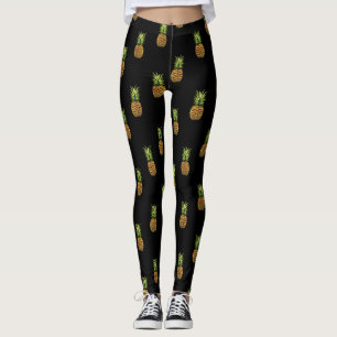 ananassen op zwarte leggings