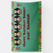 Ananassen, pinguïns, Hawaiian, O jee! Spandoek (Verticaal)