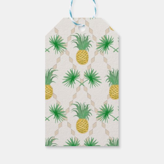 ananassen, retro cadeaulabel (Achterkant)