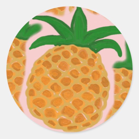 ananassen ticker ronde sticker (Voorkant)