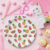 ananassen, watermeloenen en ijsschroot papieren bordje (Feest)