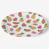 ananassen, watermeloenen en ijsschroot papieren bordje (Gekanteld)