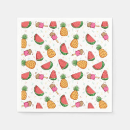 ananassen, watermeloenen en ijsschroot servet