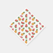 ananassen, watermeloenen en ijsschroot servet (Hoek)