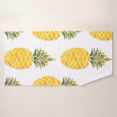 Ananassen. Waterverf handgeschilderde afbeelding w Badhanddoek (Badhanddoek)