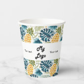 Ananassen zakelijke logo tekst papieren bekers (Voorkant)