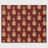 Ananassenpatroon Land Farmhouse Red Cadeaupapier (Vlak)