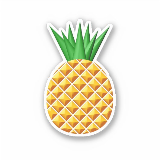 Ananassoltekening in geel en groen sticker (Voorkant)