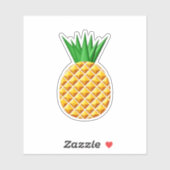 Ananassoltekening in geel en groen sticker (Vel)