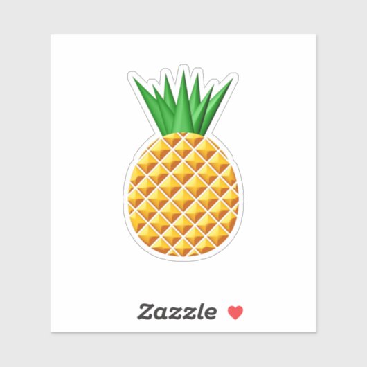 Ananassoltekening in geel en groen sticker (Vel)