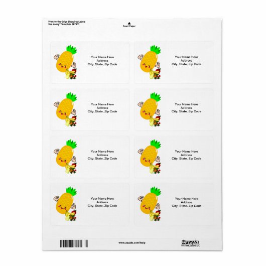 Ananassruitlabels Etiket (Full Sheet)