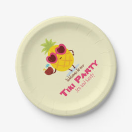 Ananastiki-feest Luau Papieren Bordje