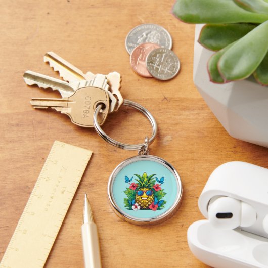 ananasvlinder tropische charme sleutelhanger (Bureau)