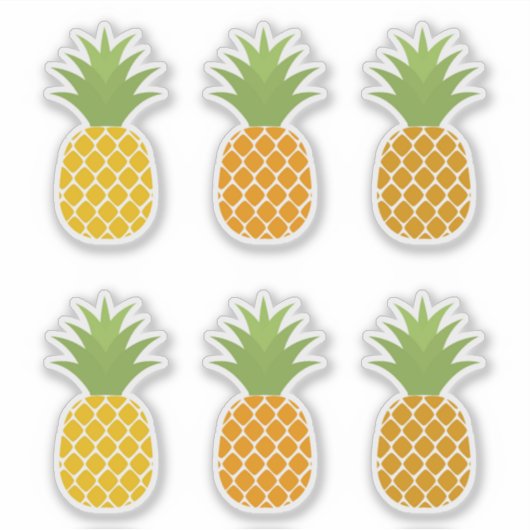 Ananasvruchten Custom-Cut Vinyl Stickers (Voorkant)