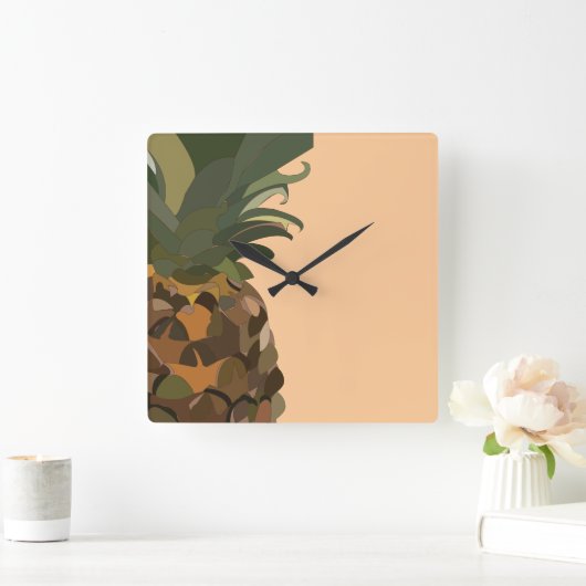 ananasvruchten vierkante klok (Huis)