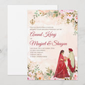 Anand Karaj-huwelijkskaarten & Sikh uitnodigingen (Voorkant / Achterkant)